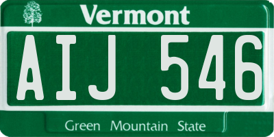 VT license plate AIJ546