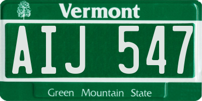 VT license plate AIJ547