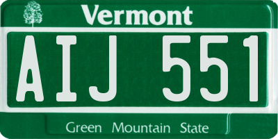 VT license plate AIJ551