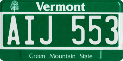 VT license plate AIJ553
