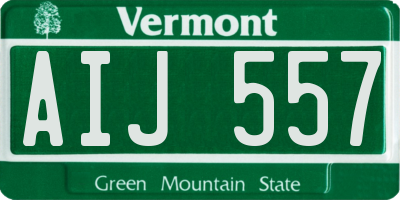 VT license plate AIJ557