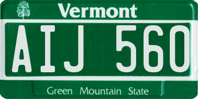 VT license plate AIJ560