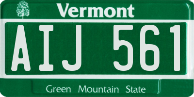 VT license plate AIJ561