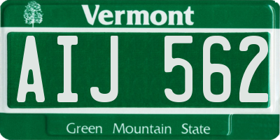 VT license plate AIJ562
