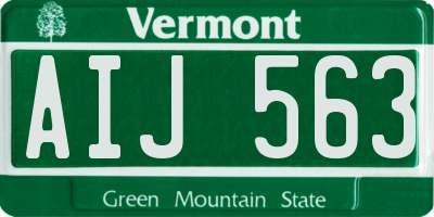 VT license plate AIJ563