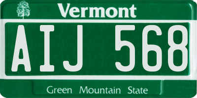 VT license plate AIJ568