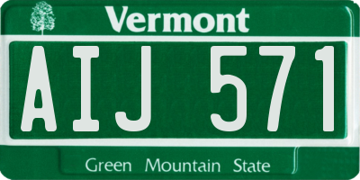 VT license plate AIJ571