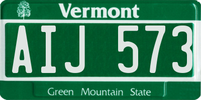 VT license plate AIJ573