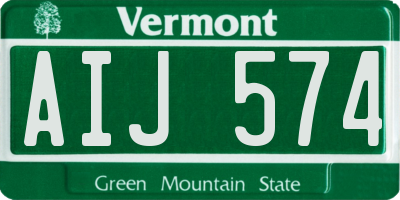 VT license plate AIJ574