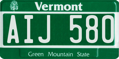 VT license plate AIJ580