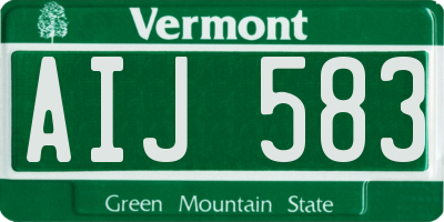 VT license plate AIJ583