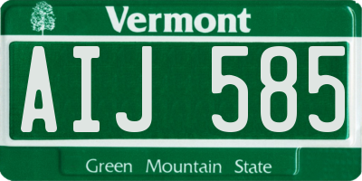VT license plate AIJ585