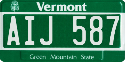 VT license plate AIJ587