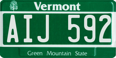 VT license plate AIJ592