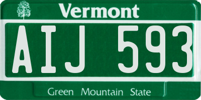 VT license plate AIJ593