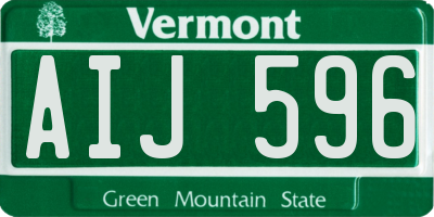 VT license plate AIJ596