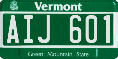 VT license plate AIJ601