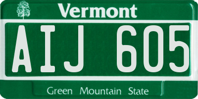 VT license plate AIJ605