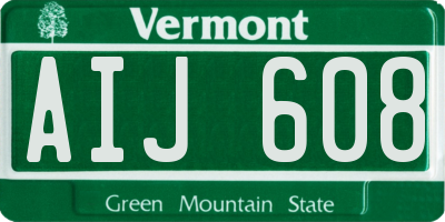 VT license plate AIJ608