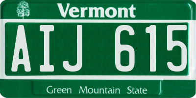 VT license plate AIJ615