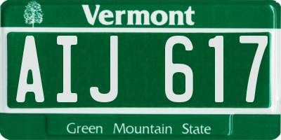 VT license plate AIJ617