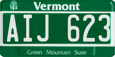 VT license plate AIJ623