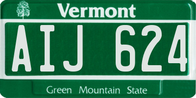 VT license plate AIJ624
