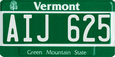VT license plate AIJ625