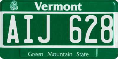 VT license plate AIJ628