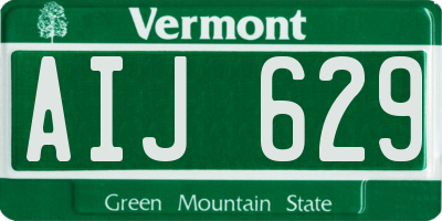 VT license plate AIJ629