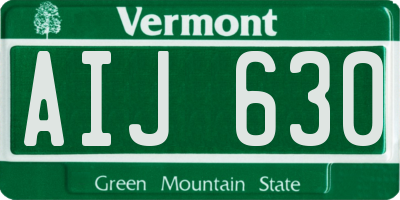 VT license plate AIJ630
