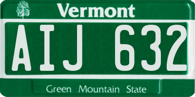 VT license plate AIJ632