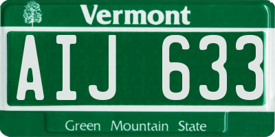 VT license plate AIJ633