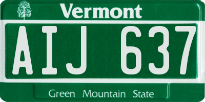 VT license plate AIJ637