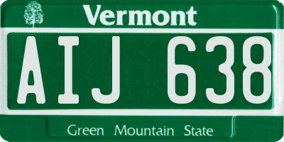 VT license plate AIJ638