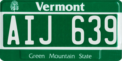 VT license plate AIJ639