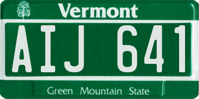 VT license plate AIJ641