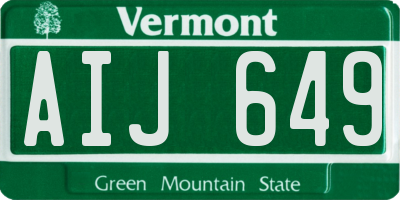VT license plate AIJ649