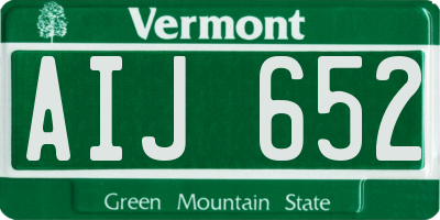 VT license plate AIJ652