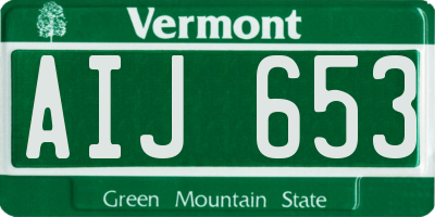 VT license plate AIJ653