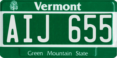 VT license plate AIJ655