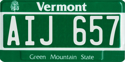 VT license plate AIJ657