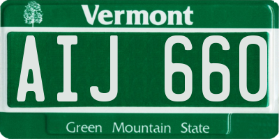 VT license plate AIJ660