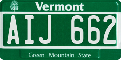VT license plate AIJ662