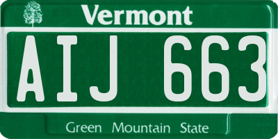 VT license plate AIJ663