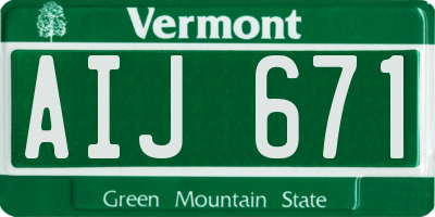 VT license plate AIJ671