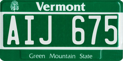 VT license plate AIJ675