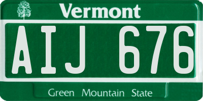 VT license plate AIJ676