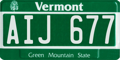 VT license plate AIJ677
