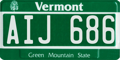 VT license plate AIJ686